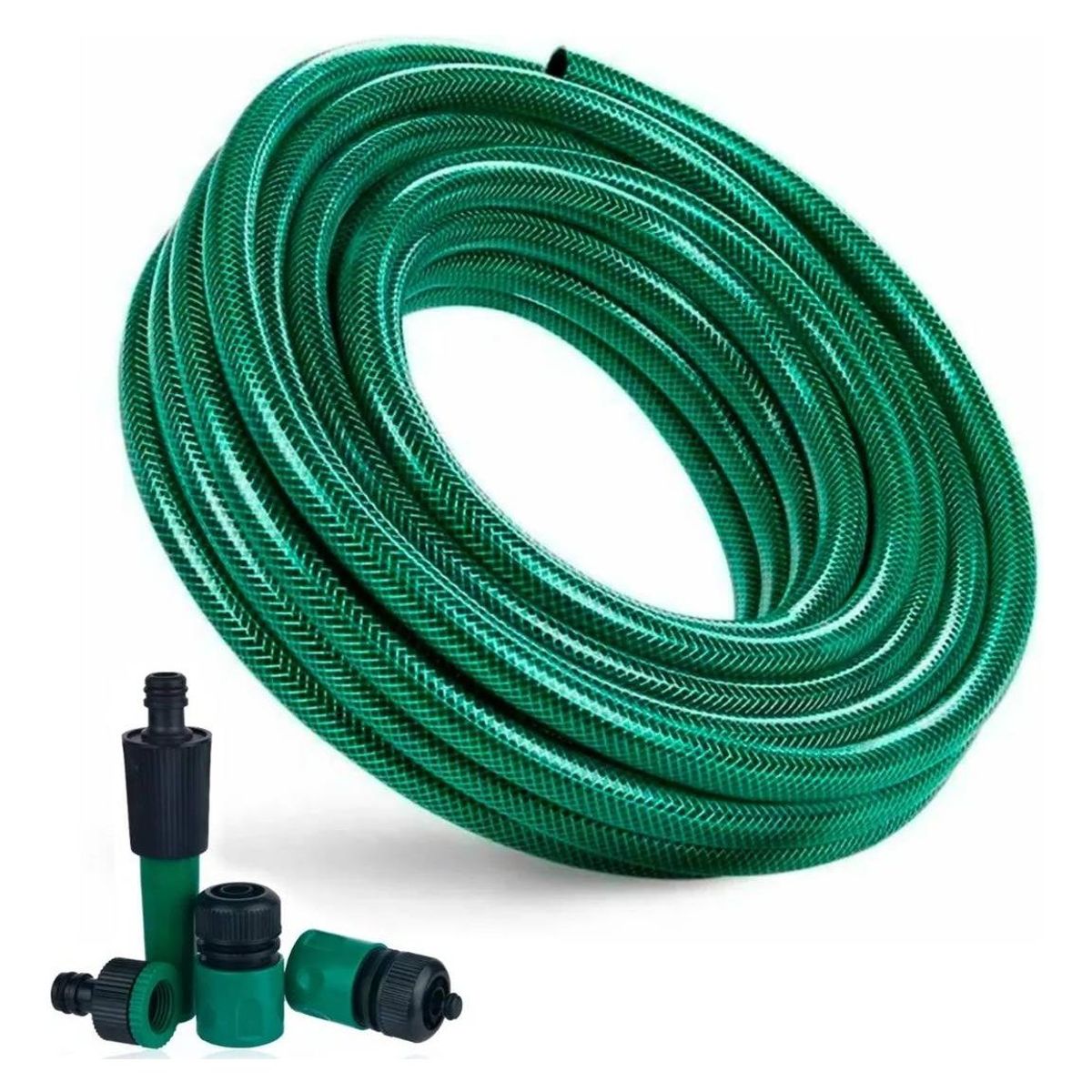 GENERICO - Manguera Reforzada de Jardín 30 Metros con Acoples Incluidos