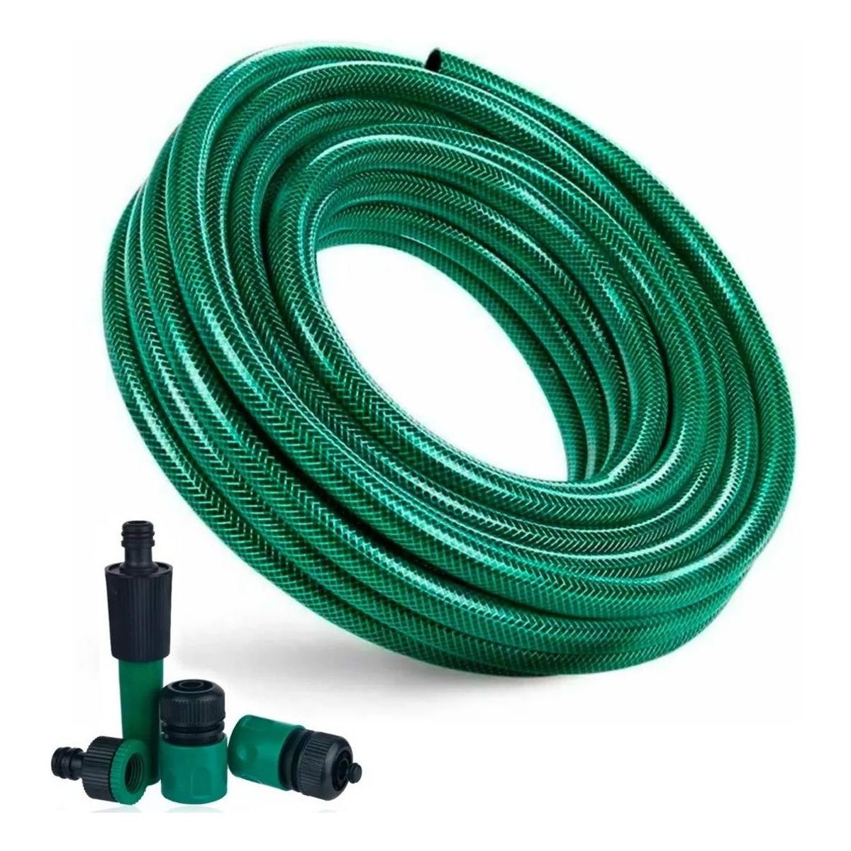 GENERICO - Manguera Reforzada de Jardín 30 Metros con Acoples Incluidos