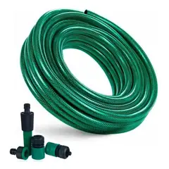 GENERICO - Manguera Reforzada de Jardín 30 Metros con Acoples Incluidos