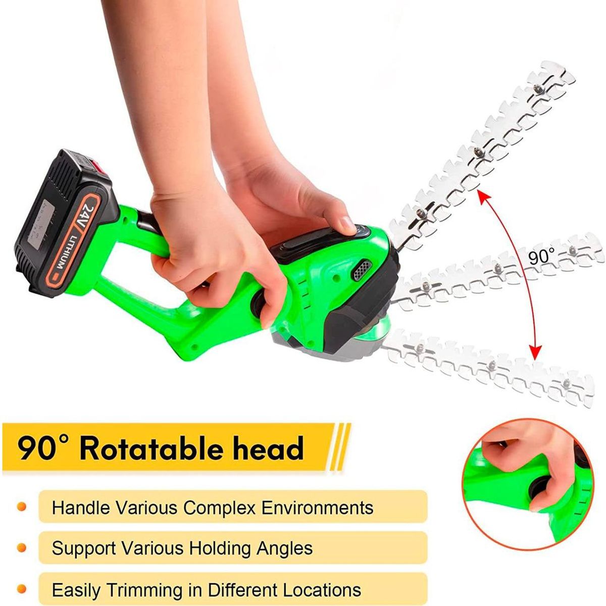 GENERICO - Cortadora de Setos Inalámbrica 2 en 1 con Cuchillas Intercambiables