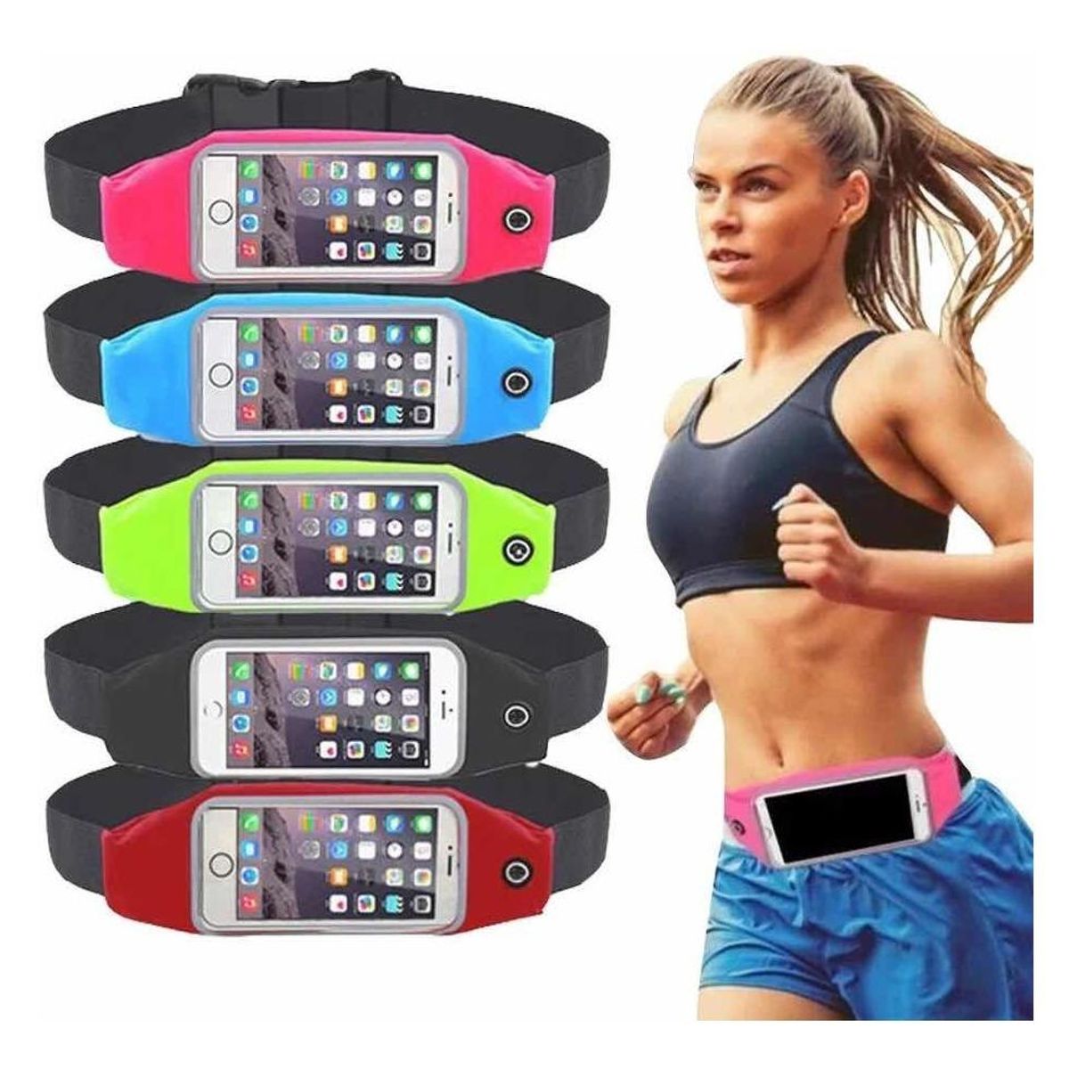 GENERICO - Banano Deportivo Elasticado para Running con Cinturón Touch