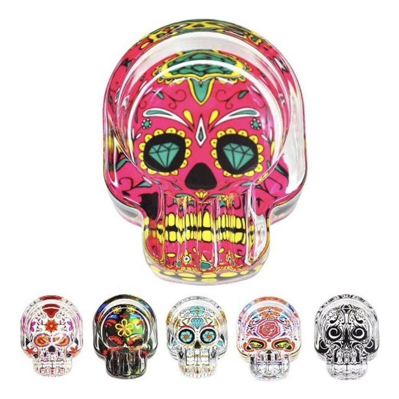 GENERICO - Cenicero Calavera Mexicana de Vidrio Artesanal