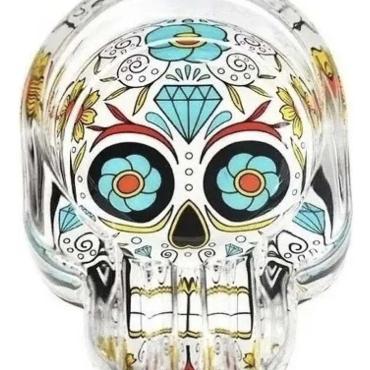 GENERICO - Cenicero Calavera Mexicana de Vidrio Artesanal