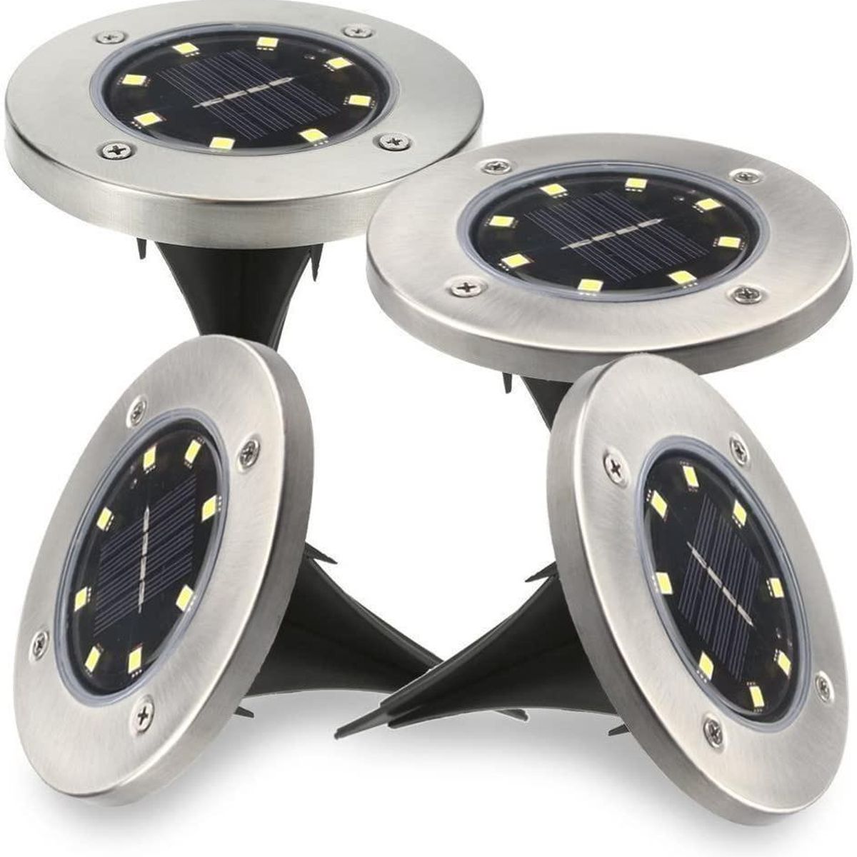 GENERICO - Focos LED Solares con Estaca para Jardín - Pack de 4