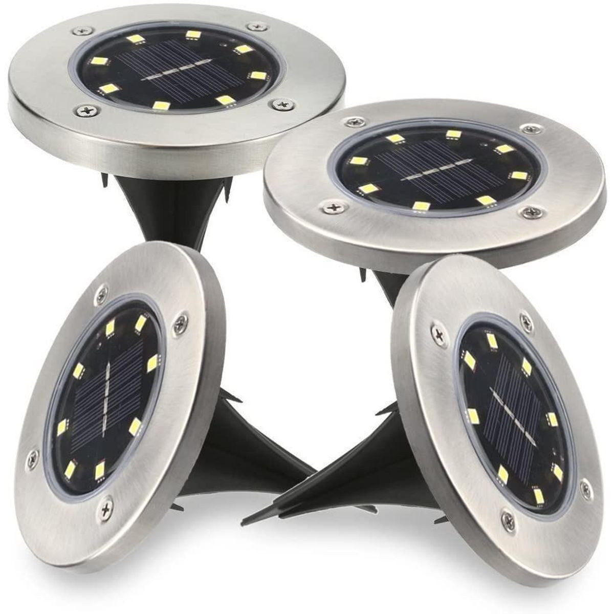 GENERICO - Focos LED Solares con Estaca para Jardín - Pack de 4