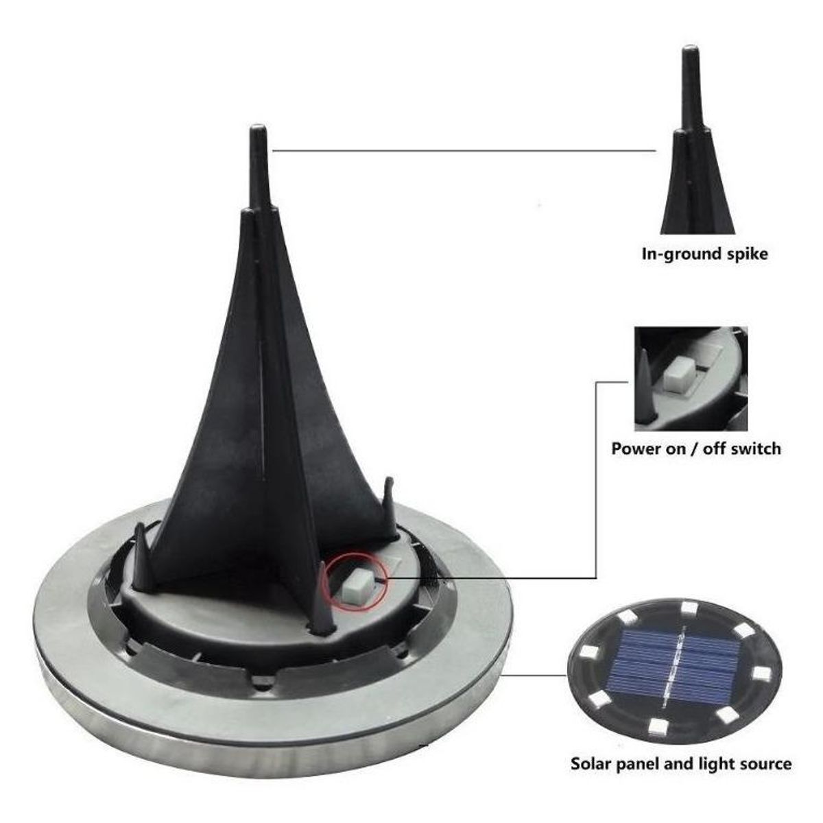 GENERICO - Focos LED Solares con Estaca para Jardín - Pack de 4