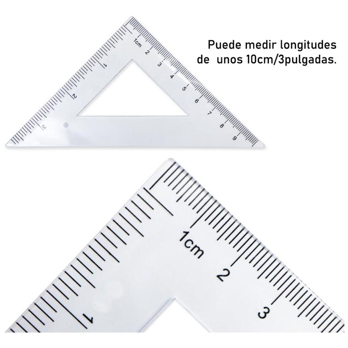 GENERICO - Set de Reglas y Escuadras de 4 Piezas