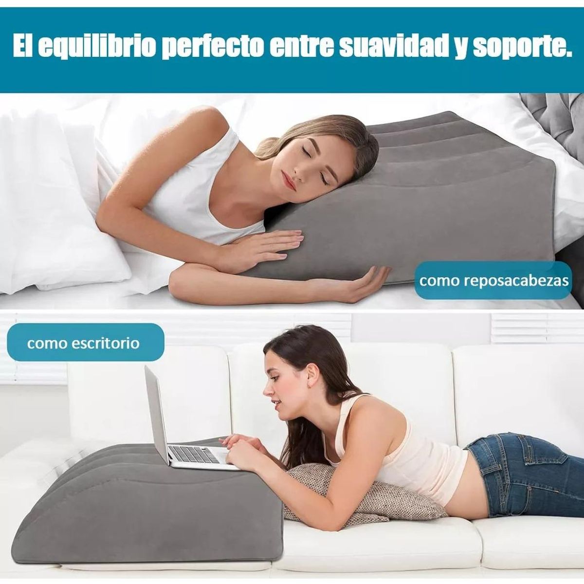 GENERICO - Almohada Relajante de Cuña para Elevar Piernas