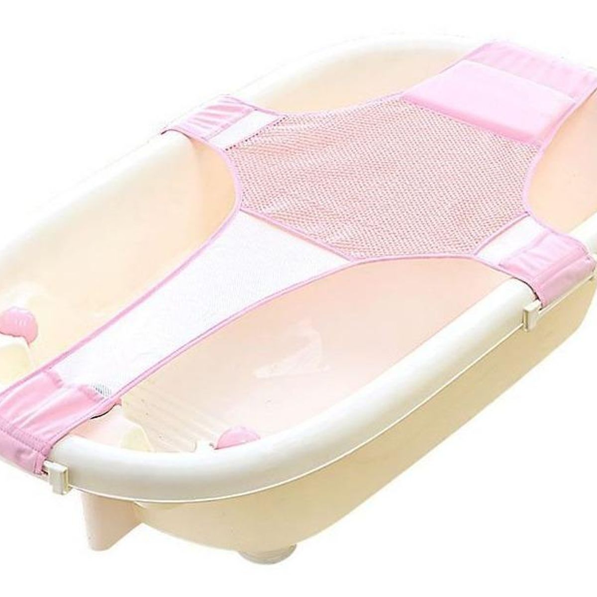 GENERICO - Hamaca Ajustable para Bañera de Bebé en Celeste y Rosa
