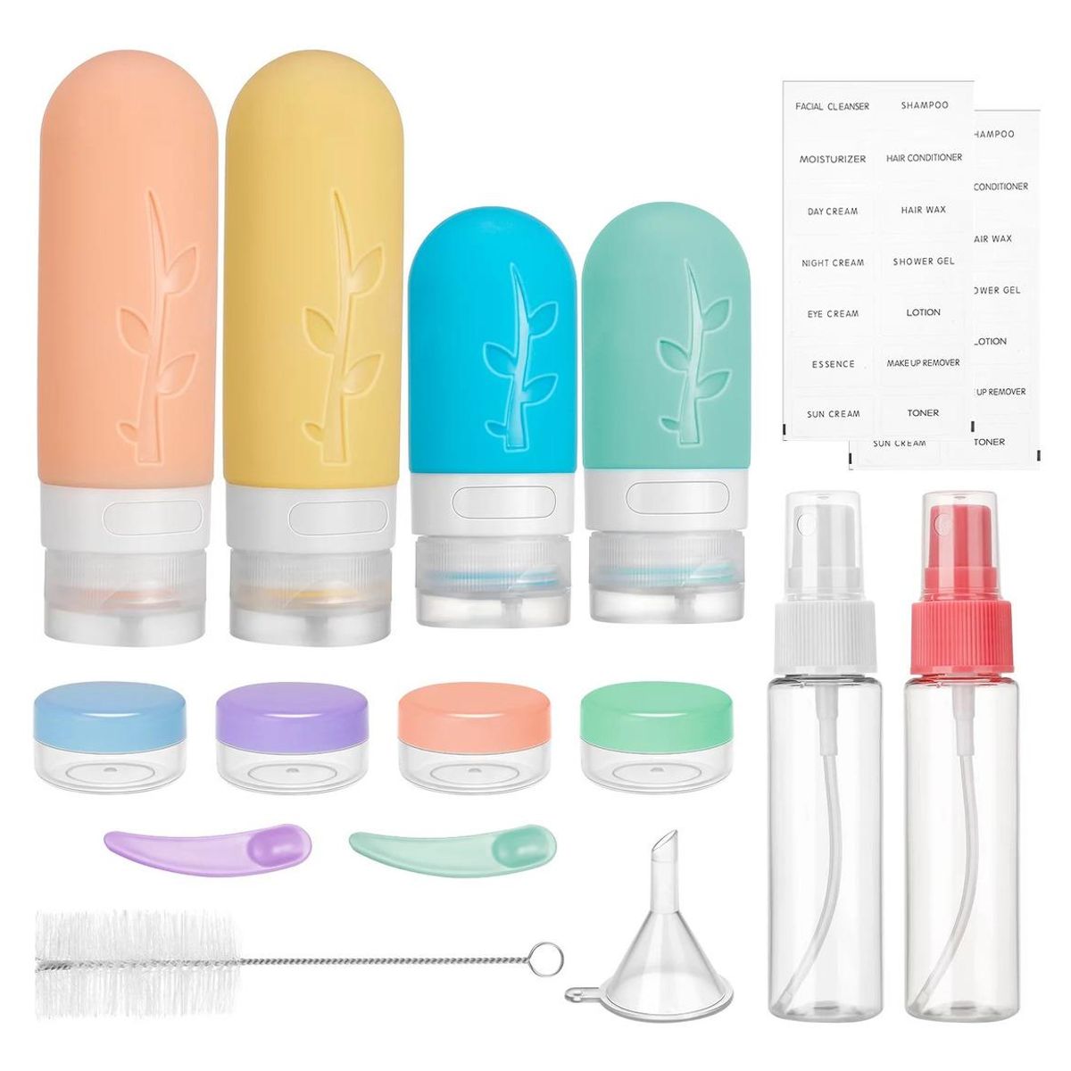 GENERICO - Set de Botellas de Viaje Reutilizables con Accesorios