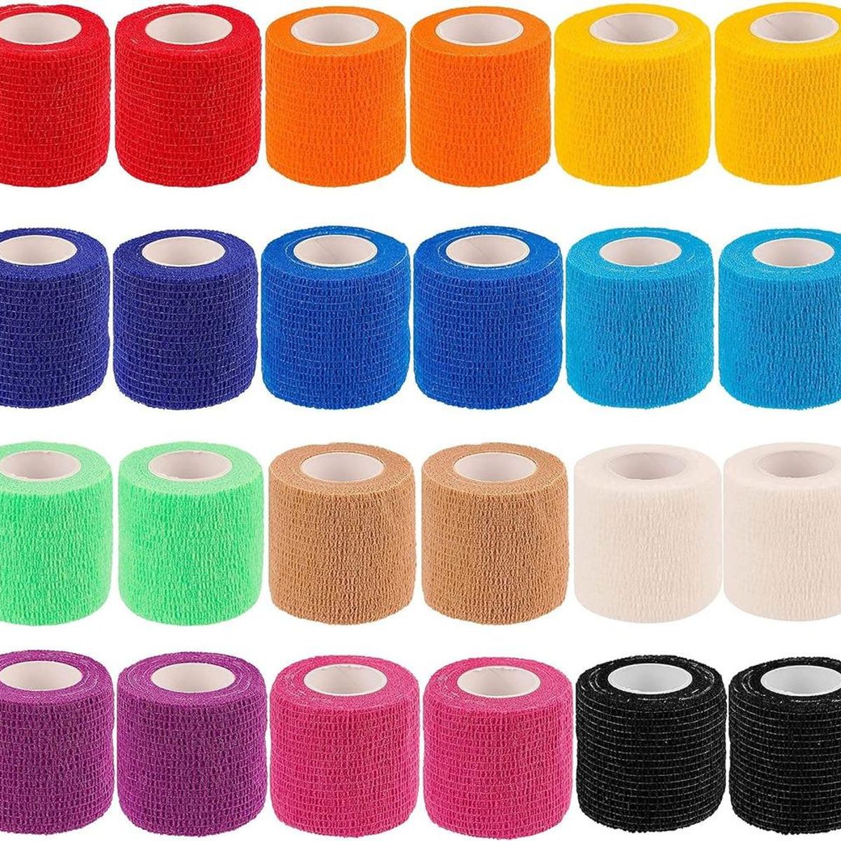 GENERICO - 24 Rollos de Venda Elástica Cohesiva Autoadherible 5cm x 45m