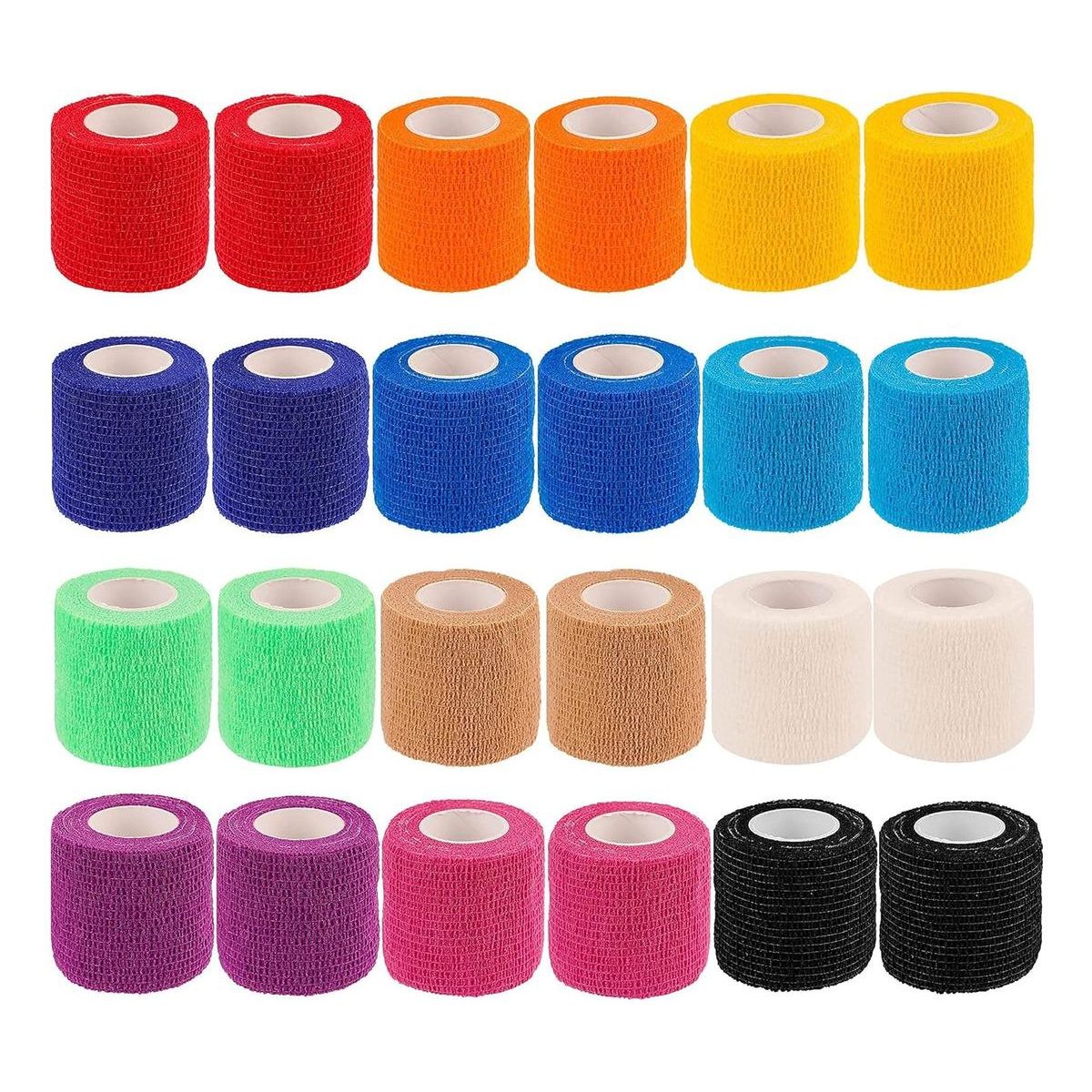 GENERICO - 24 Rollos de Venda Elástica Cohesiva Autoadherible 5cm x 45m