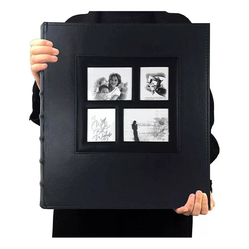 GENERICO - Álbum Fotográfico de Cuero para 600 Fotos Negros