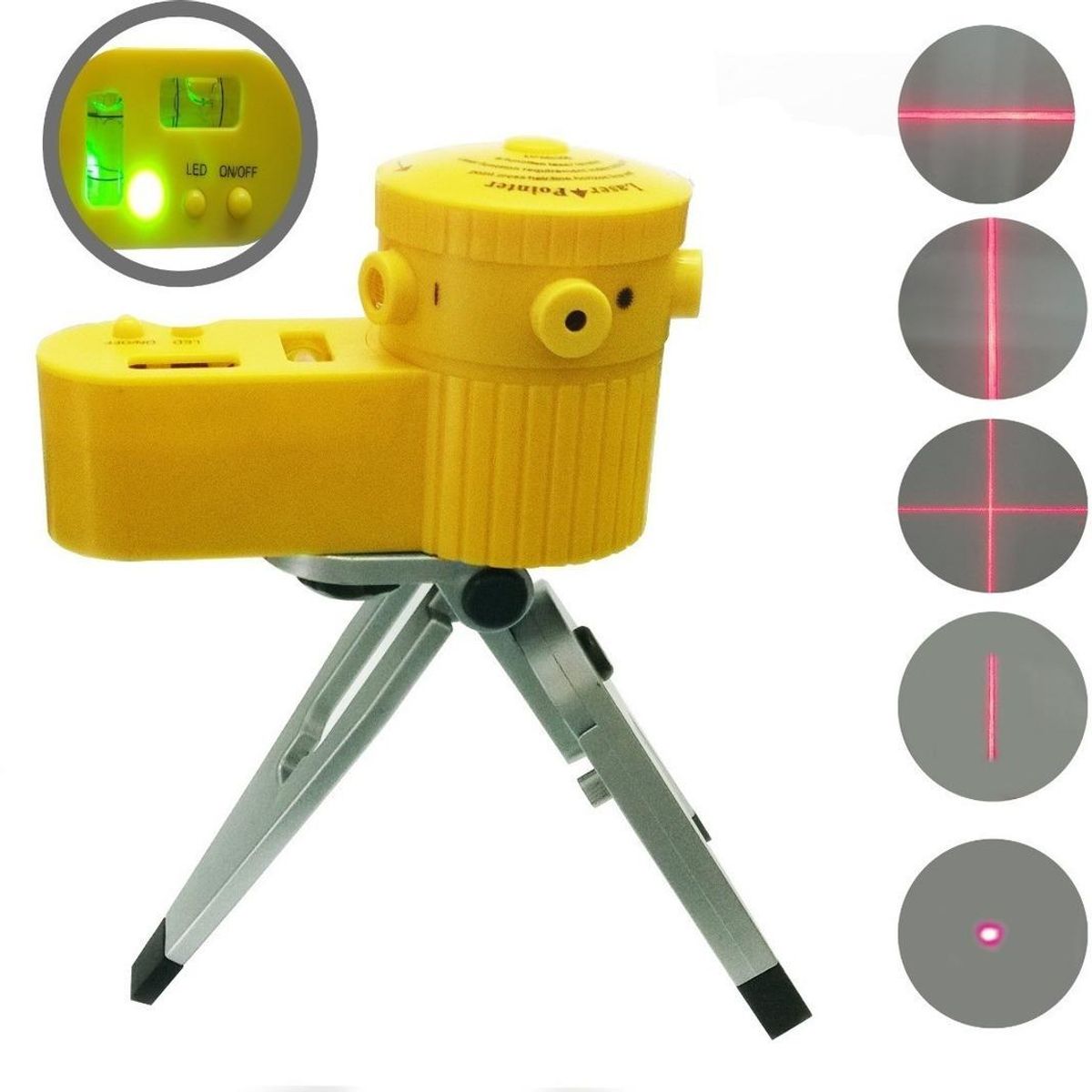 GENERICO - Nivel Láser 5 Líneas con Trípode Ajustable