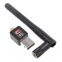 GENERICO - Adaptador Wifi Mini USB Nano con Antena Desmontable