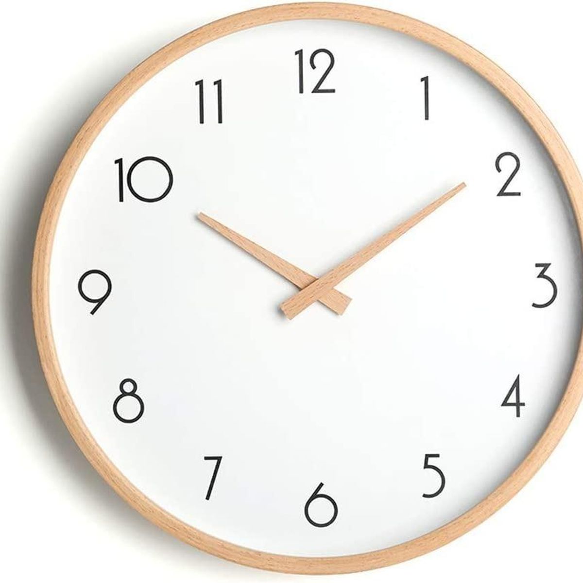 GENERICO - Reloj de Muralla Redondo de Madera Clara Análogo