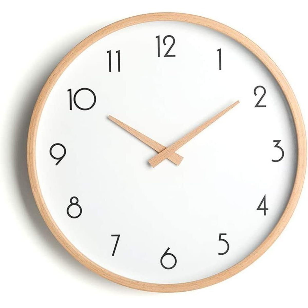 GENERICO - Reloj de Muralla Redondo de Madera Clara Análogo