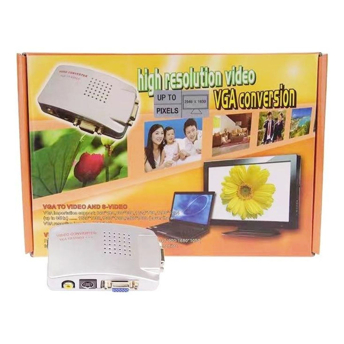 GENERICO - Adaptador VGA a RCA para Conexión de PC a TV