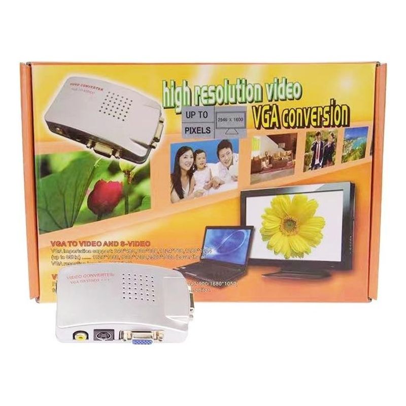 GENERICO - Adaptador VGA a RCA para Conexión de PC a TV