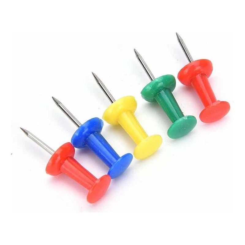 GENERICO - Pack de 50 Chinches Push Pins para Pizarras y Notas