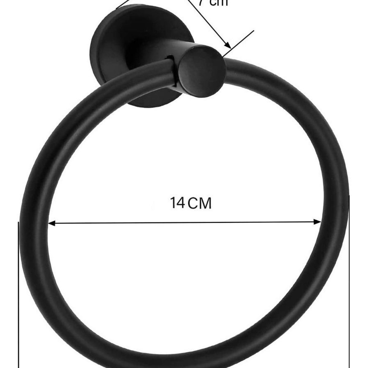 GENERICO - Toallero Circular Moderno de Aluminio Negro