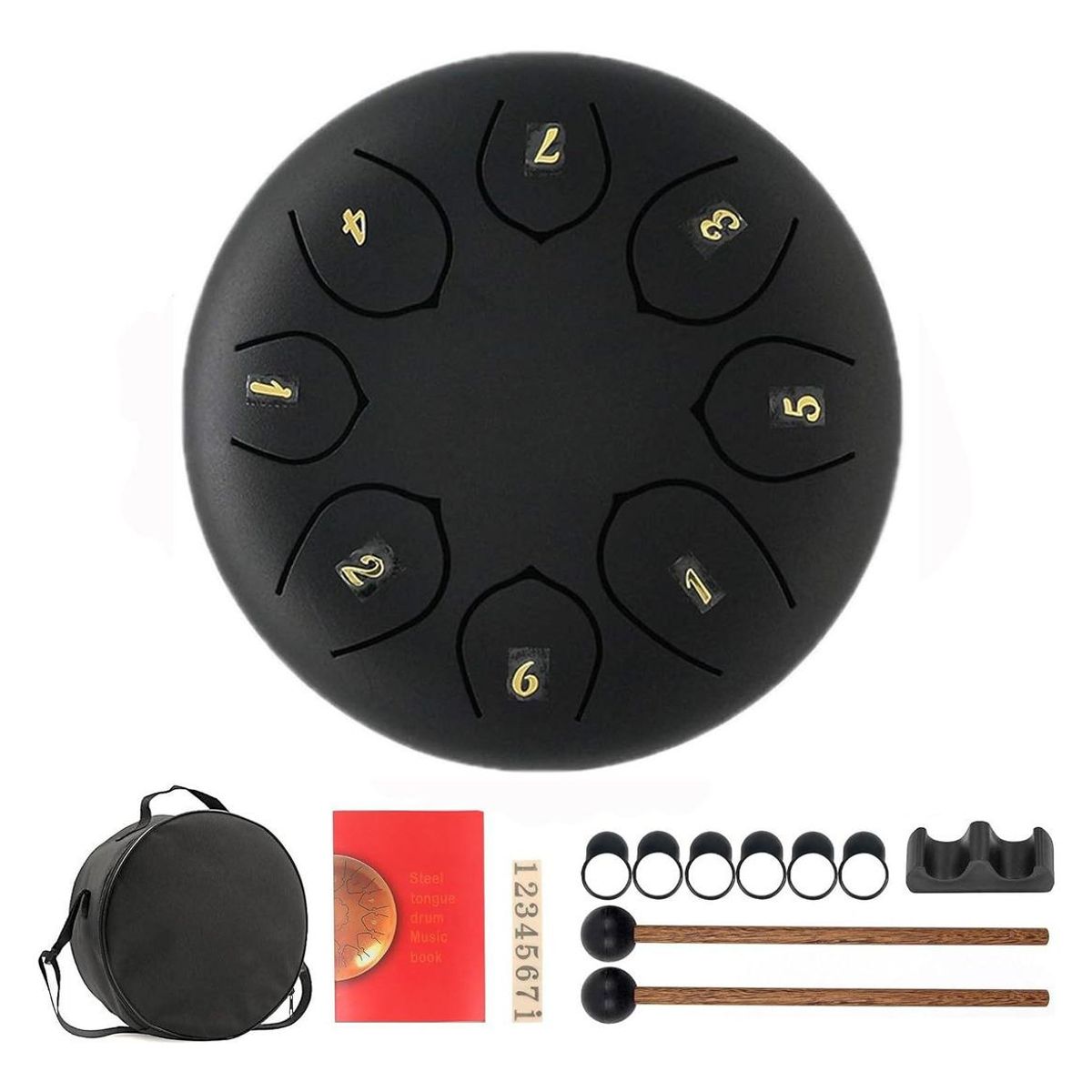 GENERICO - Tongue Drum de Acero de 8 Notas con Accesorios Incluidos