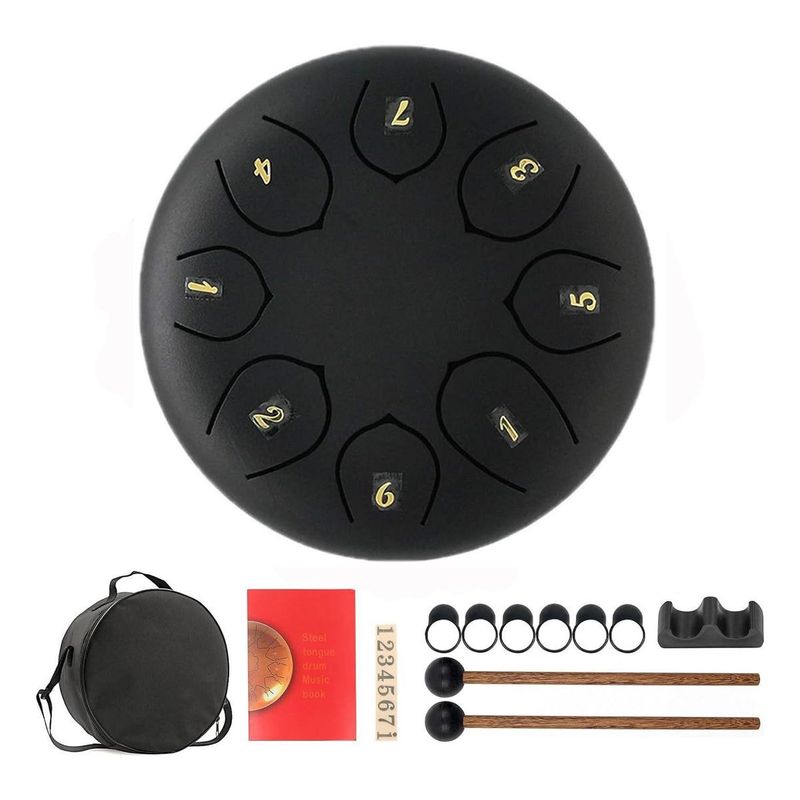 GENERICO - Tongue Drum de Acero de 8 Notas con Accesorios Incluidos