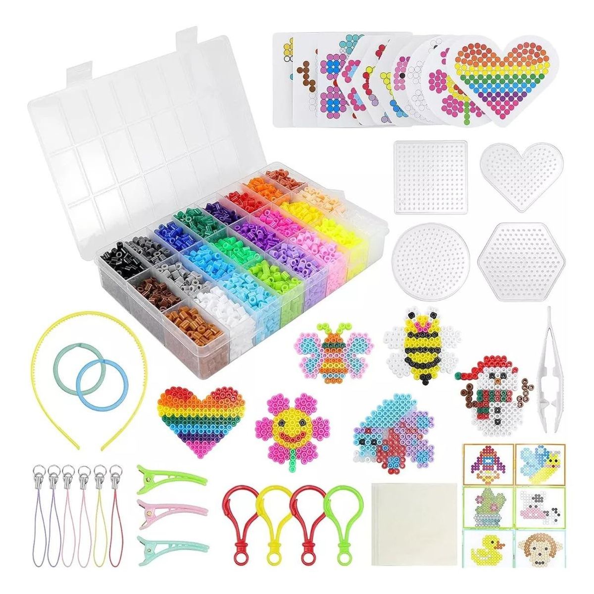 GENERICO - Kit Creativo de Perlas de Fusión con 24 Colores y Accesorios