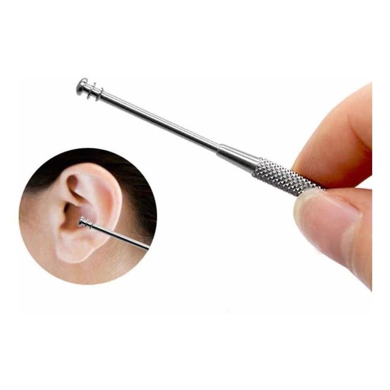 GENERICO - Removedor de Cerumen de Acero Inoxidable con Doble Punta