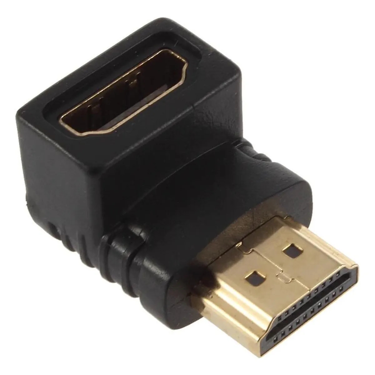 GENERICO - Adaptador HDMI Angulo Recto Macho y Hembra 90º