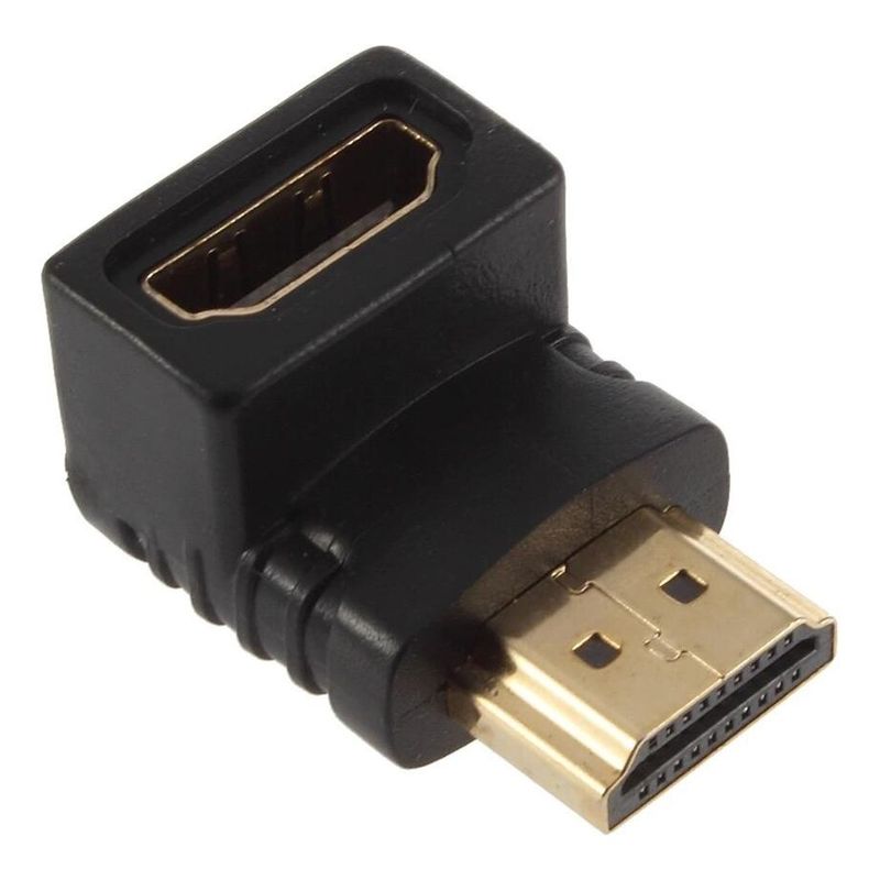 GENERICO - Adaptador HDMI Angulo Recto Macho y Hembra 90º