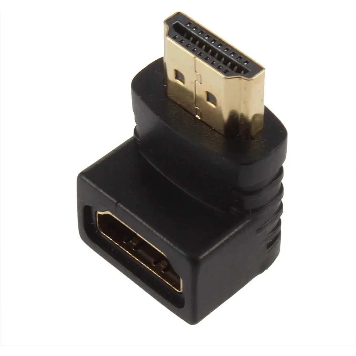 GENERICO - Adaptador HDMI Angulo Recto Macho y Hembra 90º