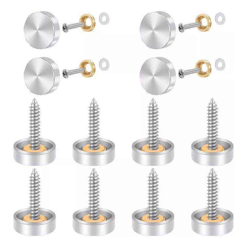 GENERICO - Tornillos Inoxidables para Espejos - Pack de 12