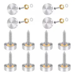 GENERICO - Tornillos Inoxidables para Espejos - Pack de 12