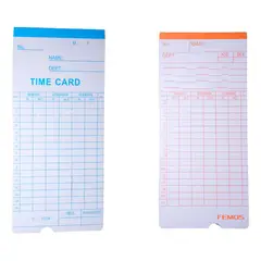 GENERICO - 100 Tarjetas de Control de Asistencia Imprimibles