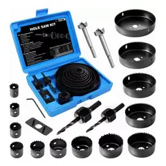 GENERICO - Juego de 22 Piezas Sierra Copa y Brocas Forstner para Madera
