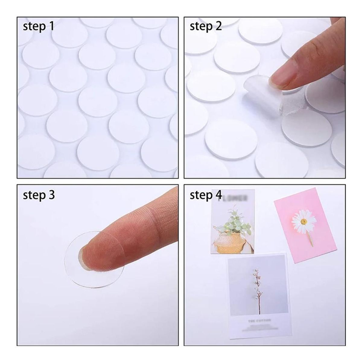 GENERICO - Adhesivo Circular Transparente de Doble Contacto 100 Piezas