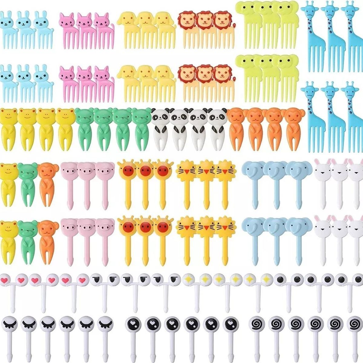 GENERICO - Palillos de Comida con Diseño de Animales - 120 Piezas