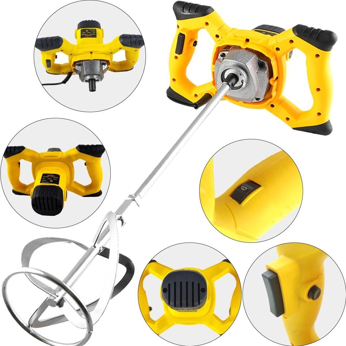 GENERICO - Mezclador Eléctrico 220V 1200W para Cemento y Pintura