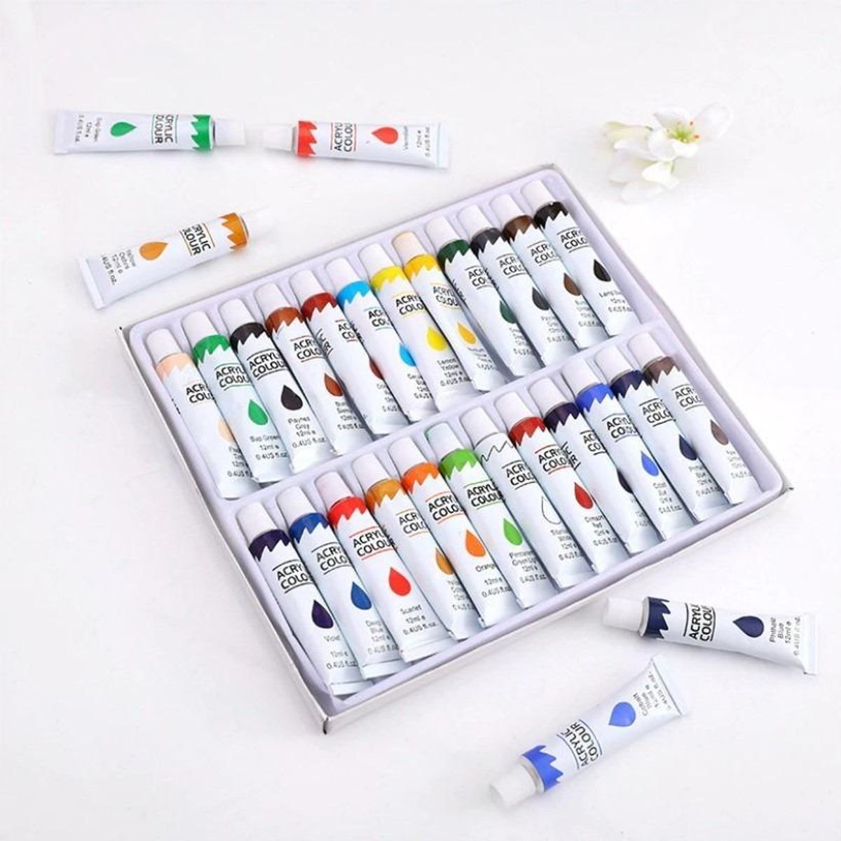 GENERICO - Kit Completo de Pintura Acrílica con Lienzos y Pinceles