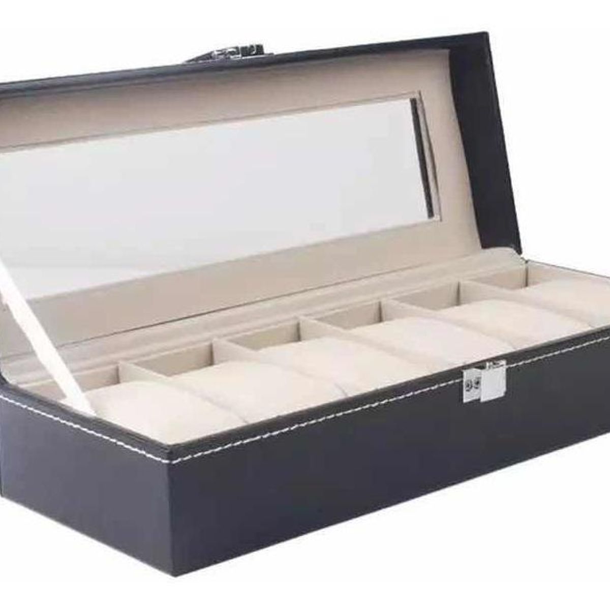 GENERICO - Caja Organizadora de Relojes para 6 Unidades con Eco Cuero
