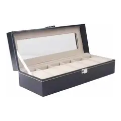 GENERICO - Caja Organizadora de Relojes para 6 Unidades con Eco Cuero