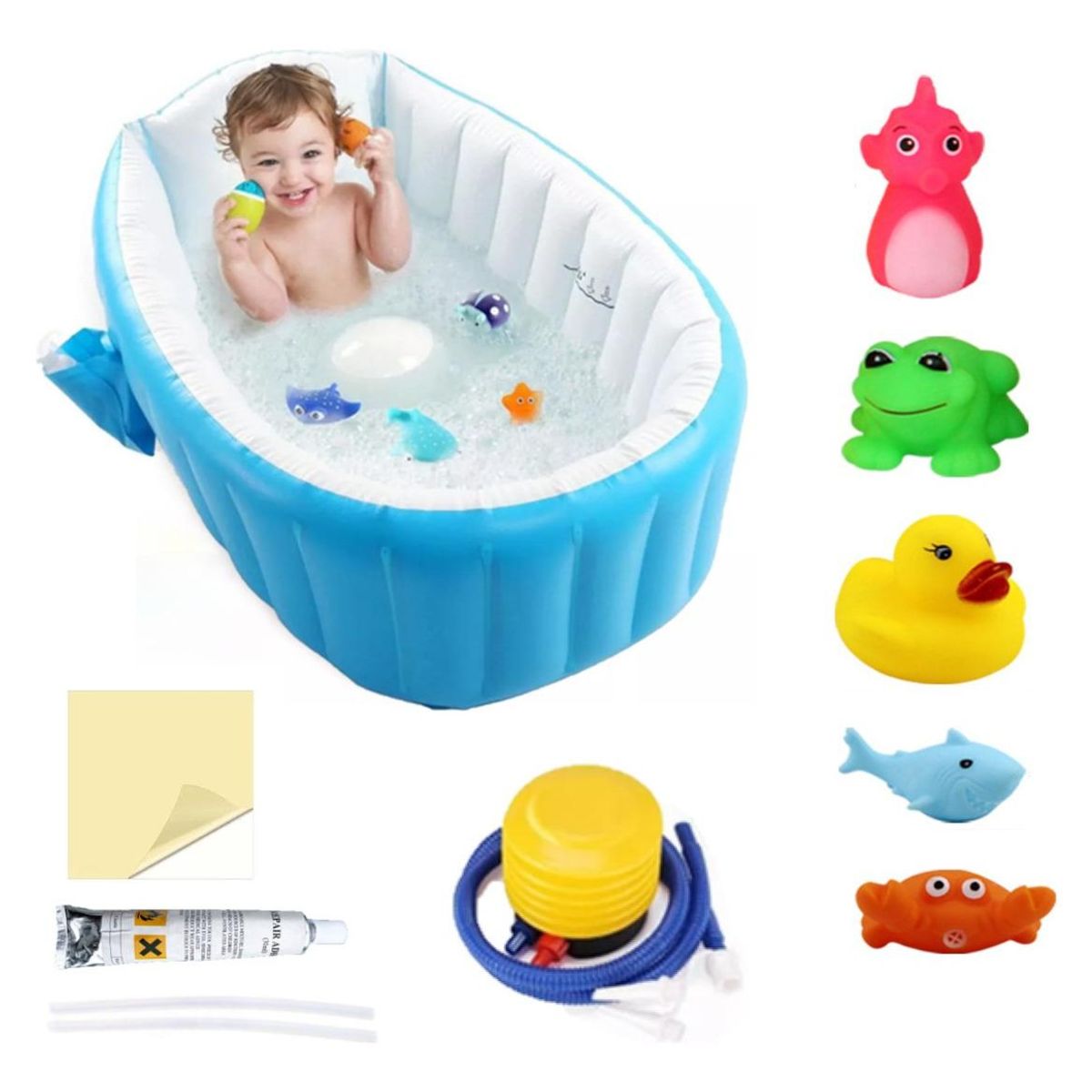 GENERICO - Bañera Inflable Plegable para Bebés con Accesorios Incluidos