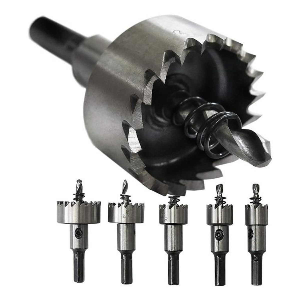 GENERICO - Juego de 5 Brocas Corona para Metal y Madera