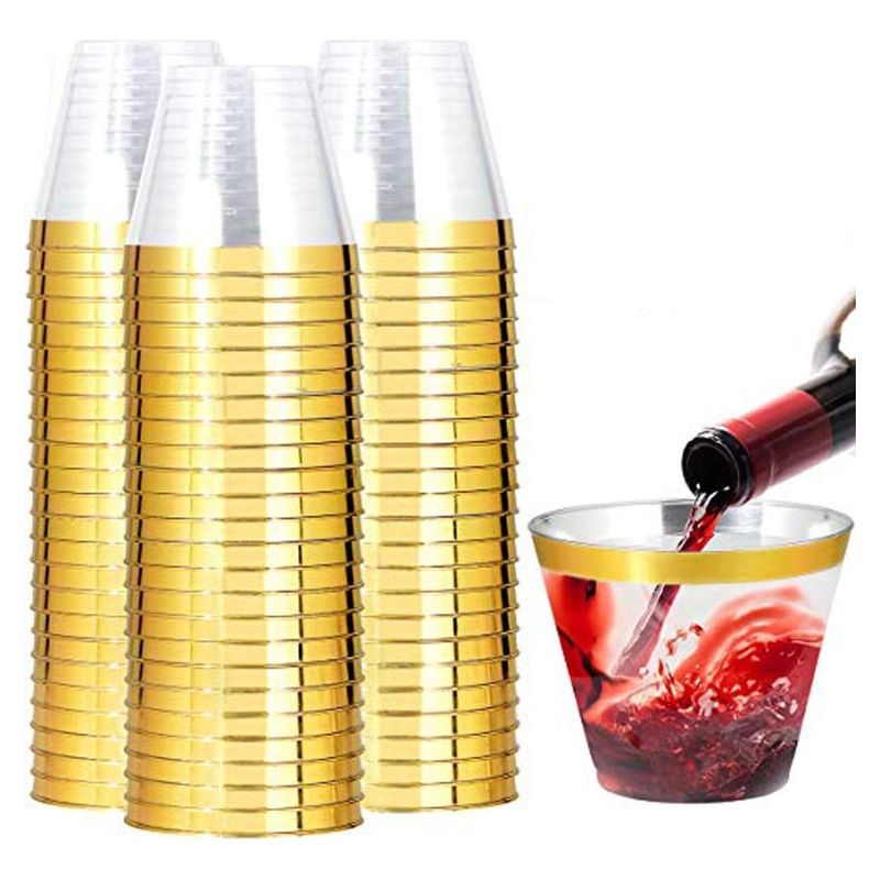GENERICO - 50 Vasos Reutilizables de Plástico para Bebidas Elegantes