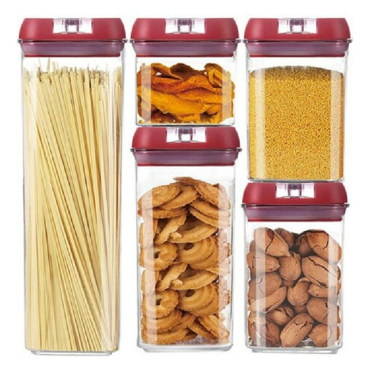 GENERICO - Set de 5 Contenedores Herméticos para Alimentos