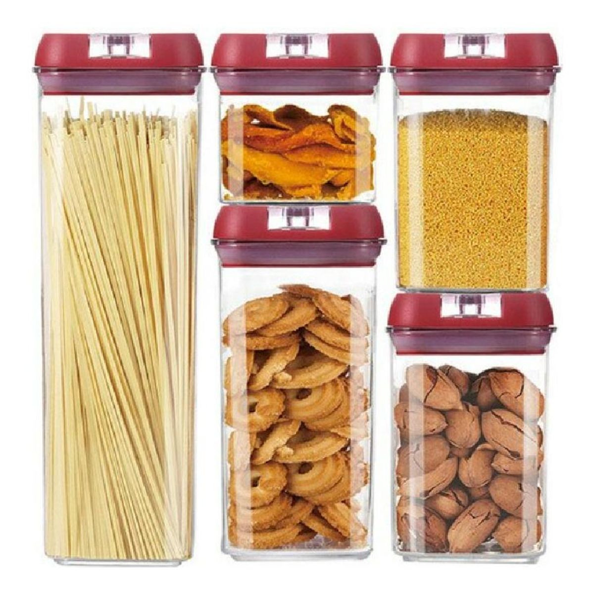 GENERICO - Set de 5 Contenedores Herméticos para Alimentos