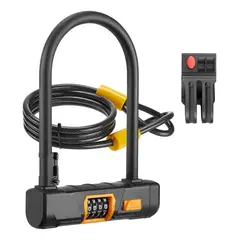 GENERICO - Candado U-Lock para Bicicleta con Cable de Acero