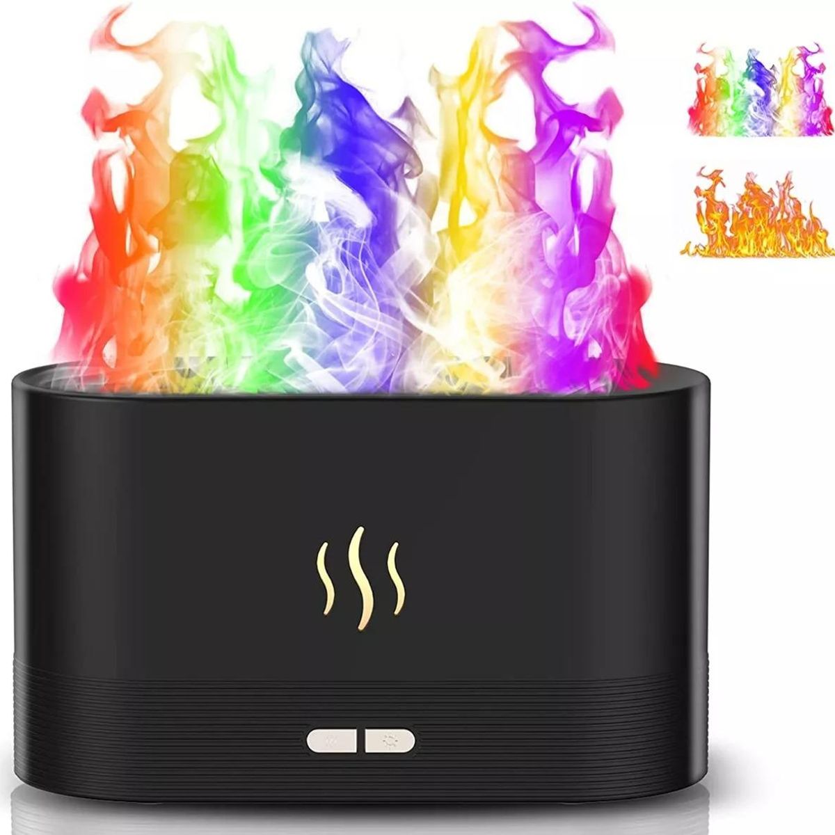 GENERICO - Humidificador Difusor de Aroma con Efecto Llama y 7 Colores