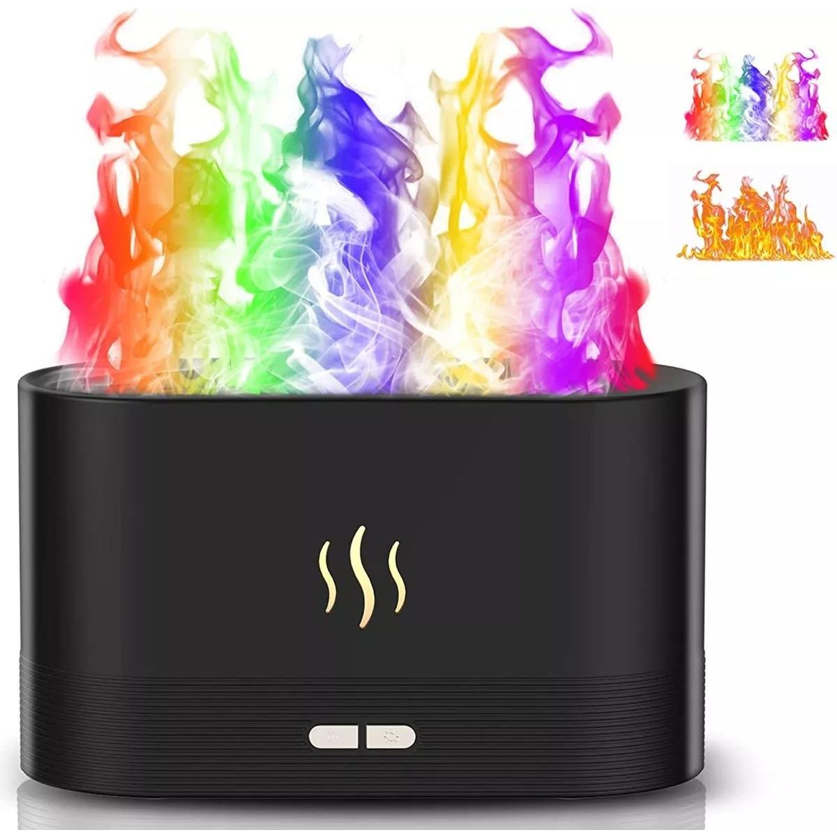 GENERICO - Humidificador Difusor de Aroma con Efecto Llama y 7 Colores
